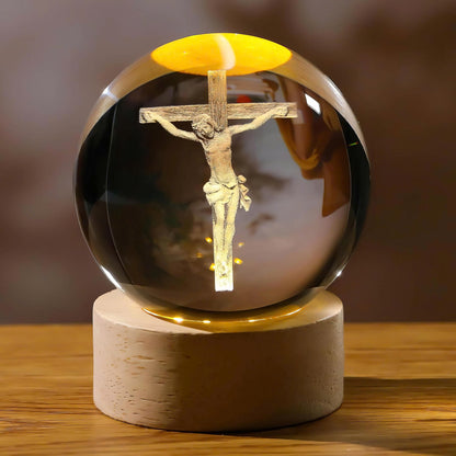 3D Crystal Virgin Mary and Jesus Statue Figurine